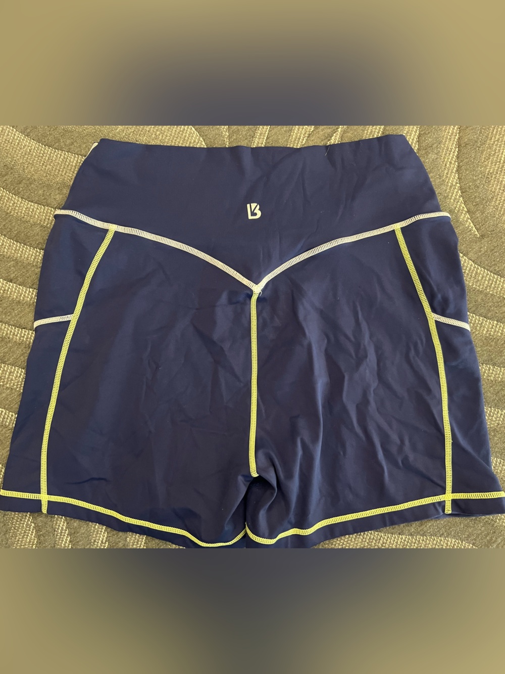 BuffBunny Collection Wave shorts Navy with lime green and gray stitching size XL